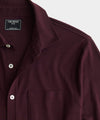 Long-Sleeve Full-Placket Pique Polo in Mulberry