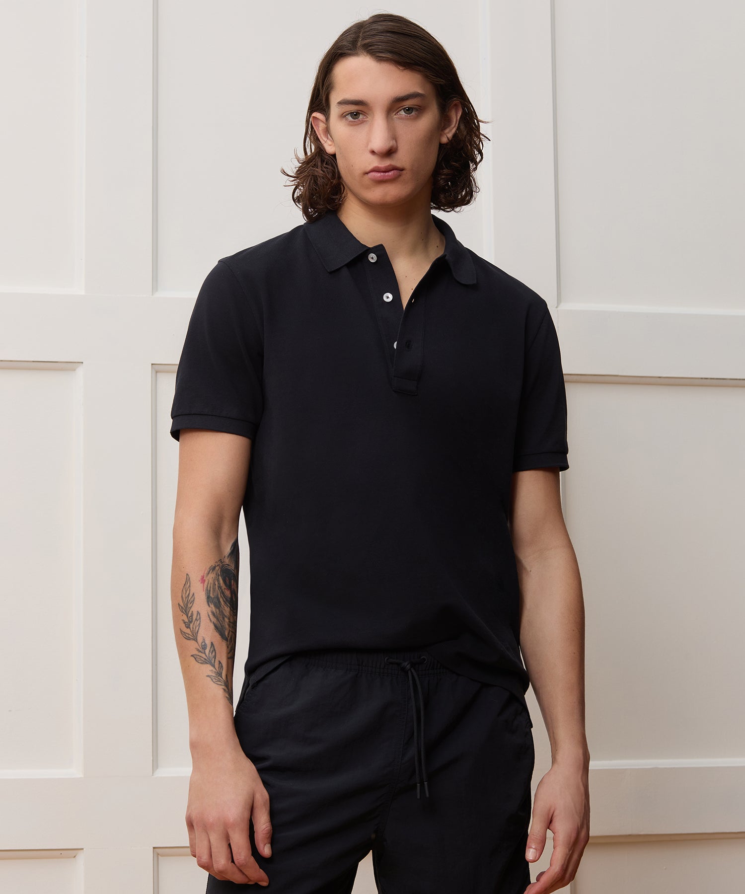 Cotton Pique Polo in Pitch Black – Todd Snyder