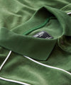 Piped Velour Polo in Evergreen