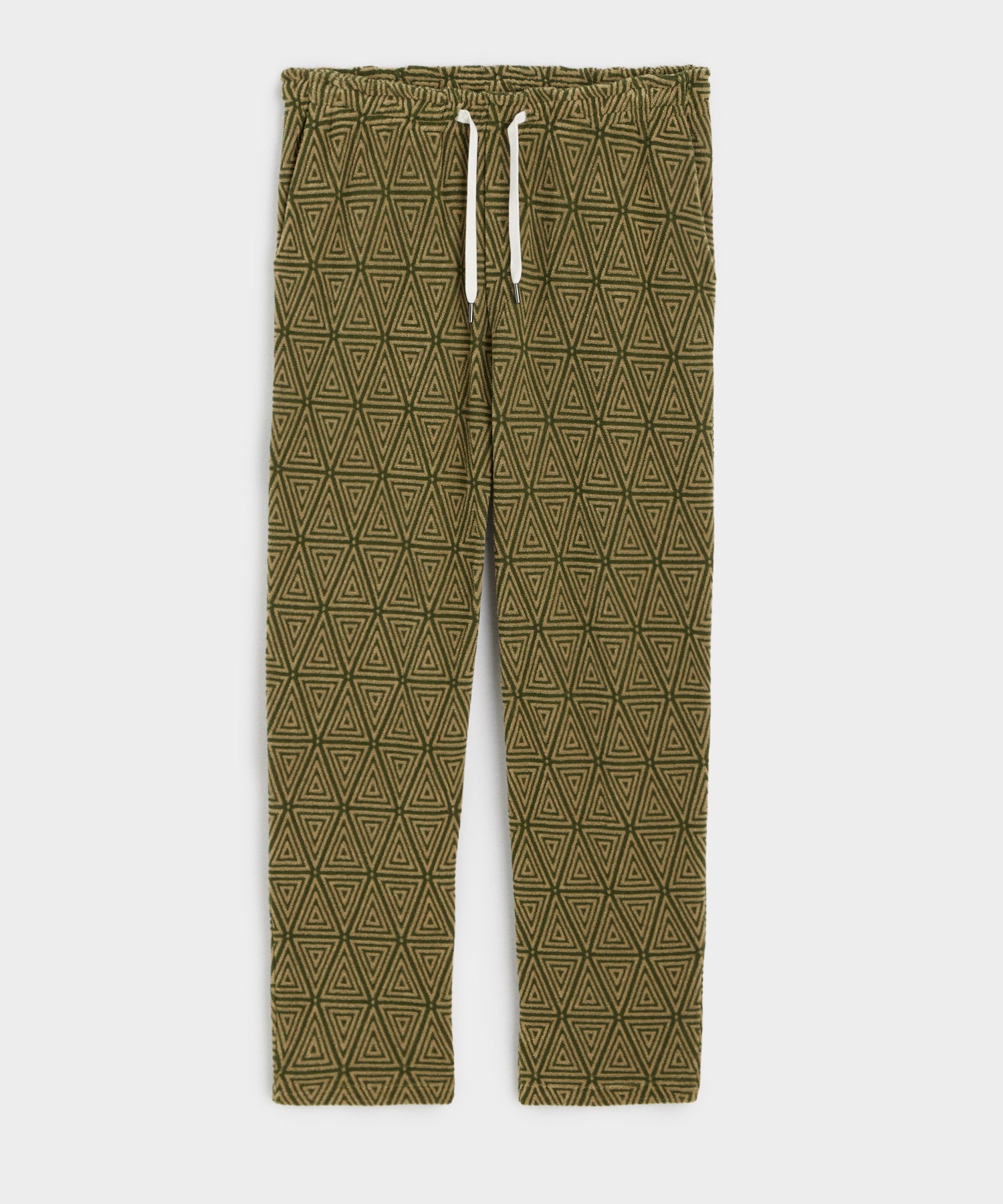 Terry Jacquard Beach Pant in Green Leaf