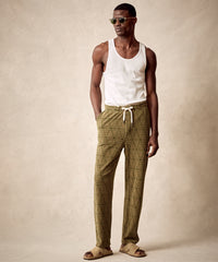 Jacquard Terry Beach Pant in Green Leaf
