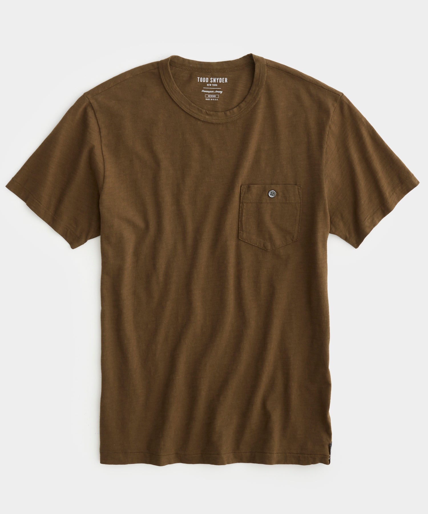 Made in L.A. Homespun Slub Pocket T-Shirt in Glazed Pecan