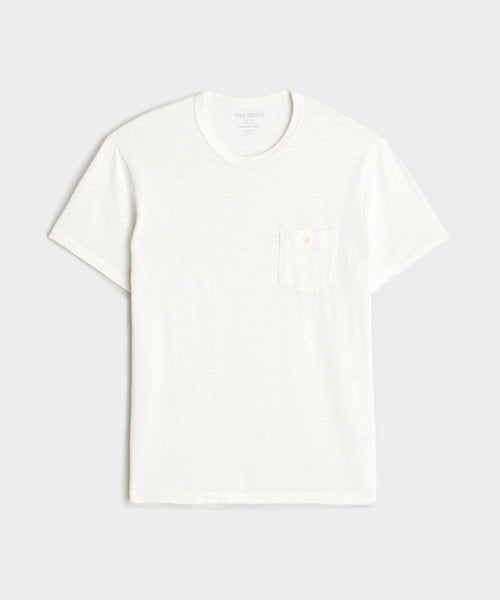 Made in L.A. Homespun Slub Pocket Tee in White – Todd Snyder