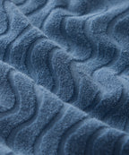 Wave Jacquard Terry Guayabera Polo Shirt in Steel Blue