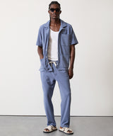 Wave Jacquard Terry Pant in Steel Blue