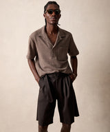 Relaxed Wool-Cotton Herringbone Montauk Polo