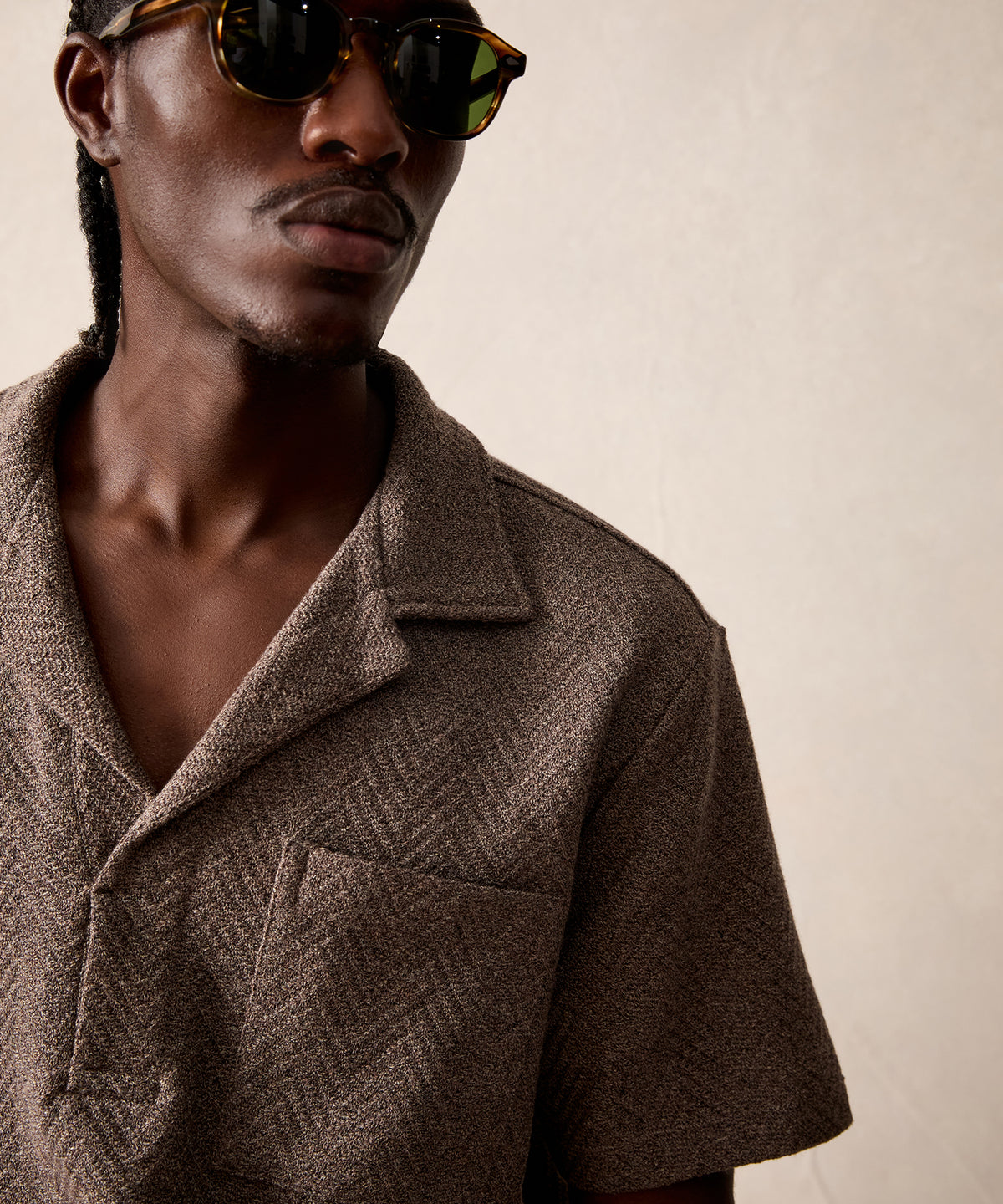 Relaxed Wool-Cotton Herringbone Montauk Polo