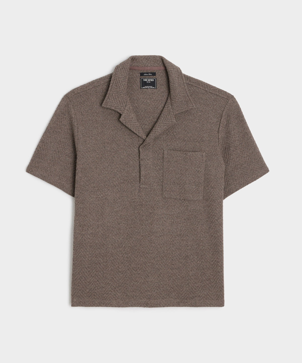 Relaxed Wool-Cotton Herringbone Montauk Polo