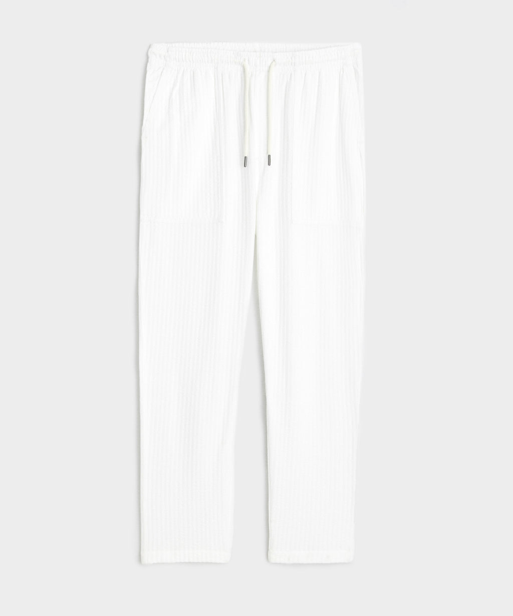 Knit Seersucker Pant in New White