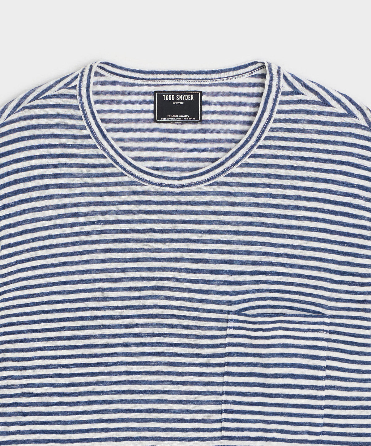Linen Jersey Striped Pocket Tee