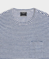 Linen Jersey Striped Pocket Tee