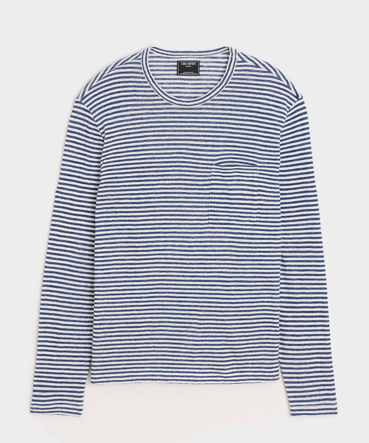 Linen Jersey Striped Pocket Tee