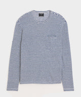 Linen Jersey Striped Pocket Tee