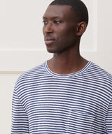 Linen Jersey Striped Pocket Tee