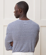 Linen Jersey Striped Pocket Tee
