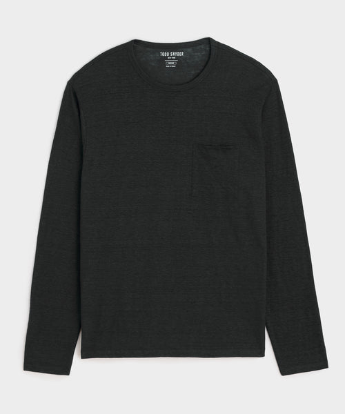 Linen Jersey Pocket Tee in Blacktop – Todd Snyder