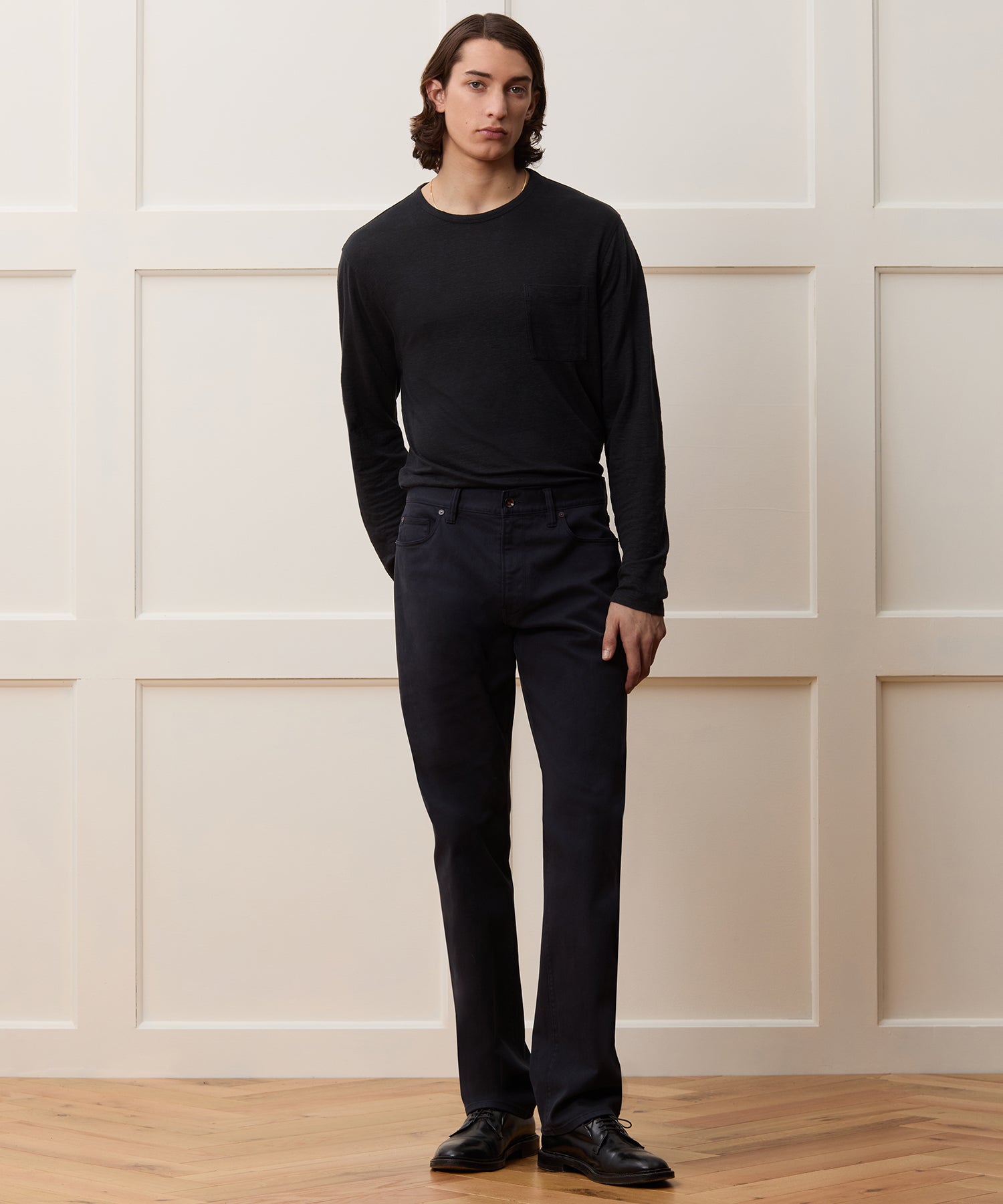 Linen Jersey Pocket Tee in Blacktop – Todd Snyder