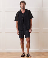 Relaxed Open-Knit Embroidered Cabana Polo