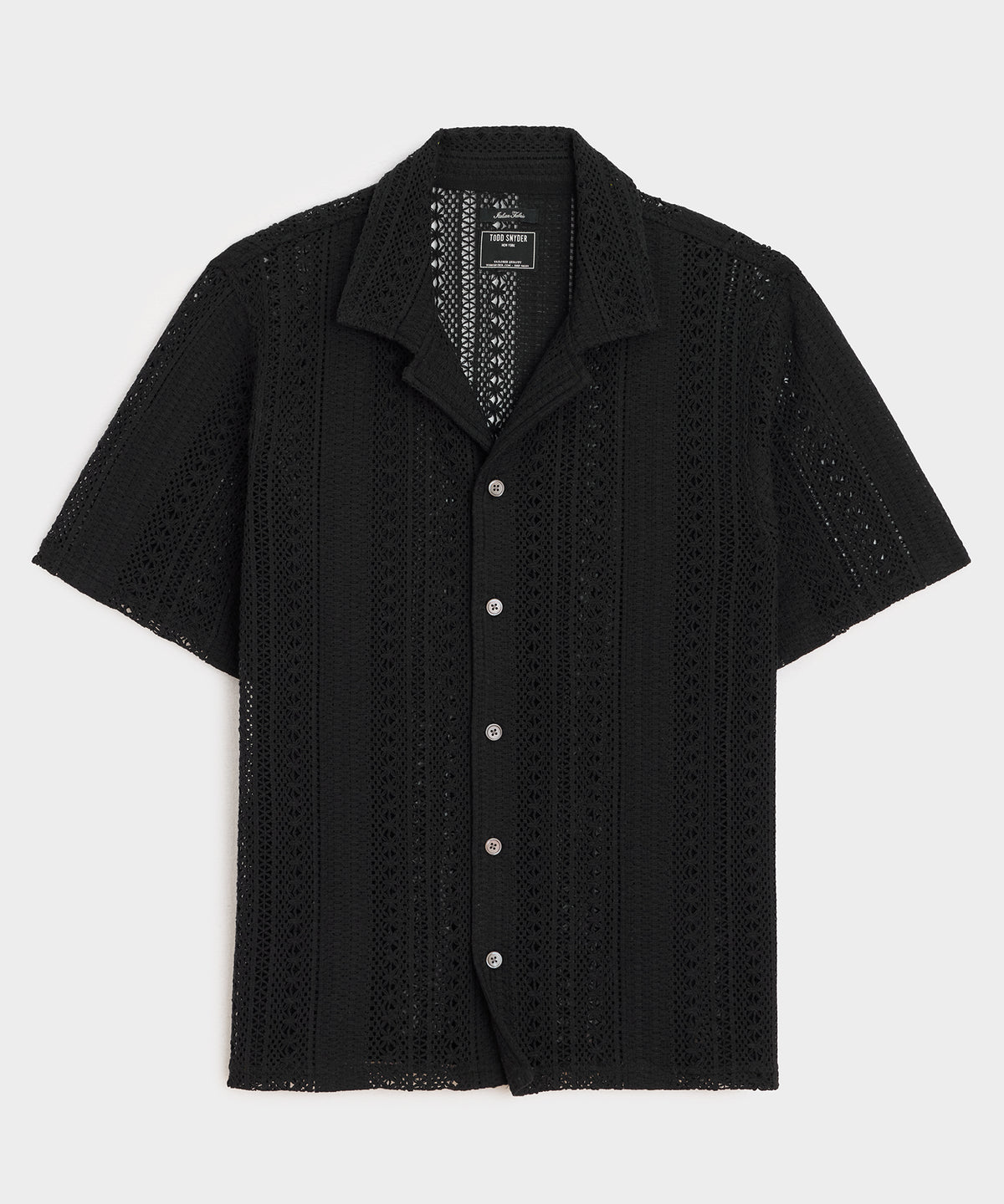 Relaxed Open-Knit Embroidered Cabana Polo