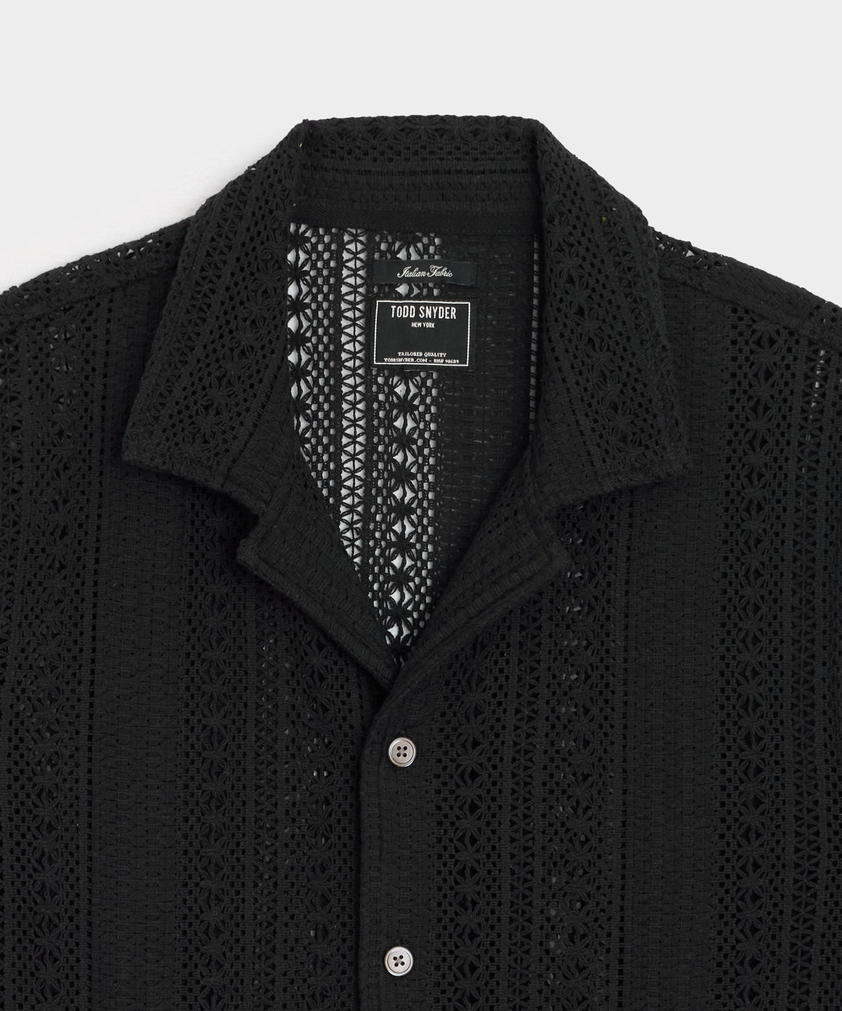Relaxed Open-Knit Embroidered Cabana Polo