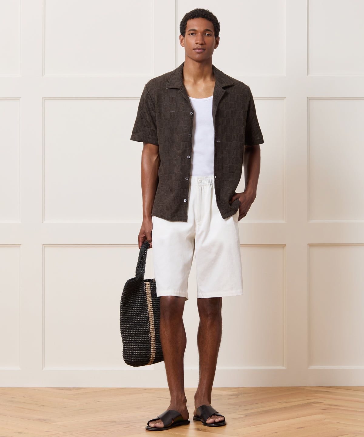 Relaxed Open-Knit Cabana Polo