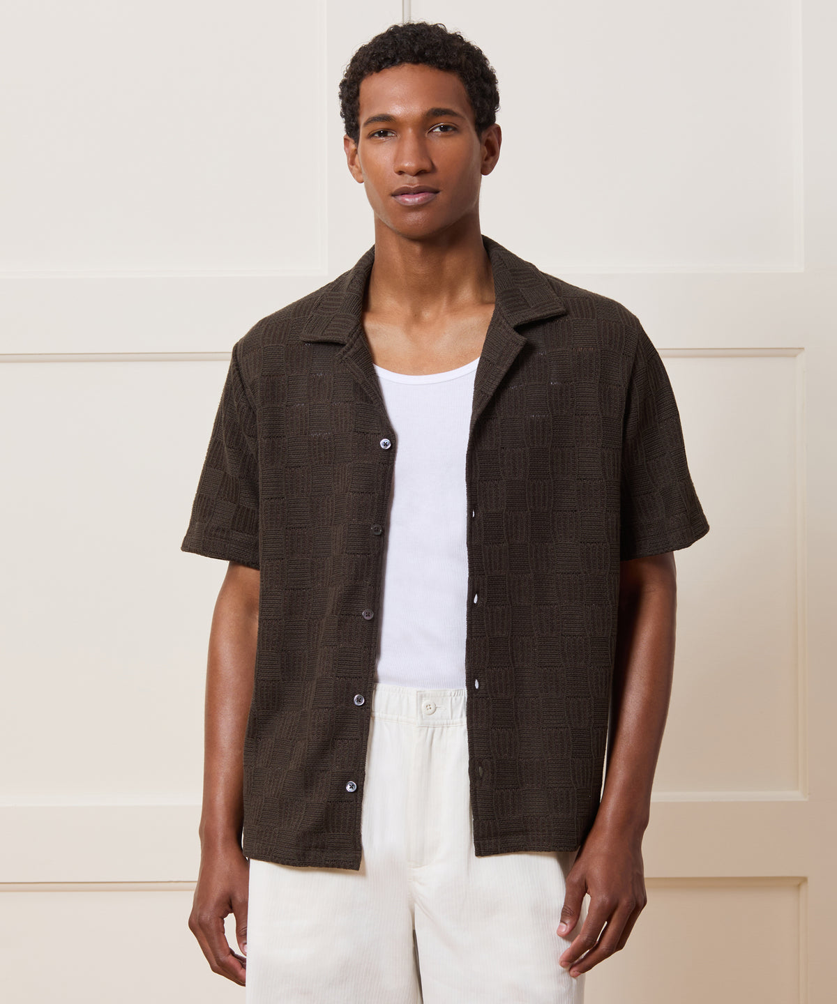 Relaxed Open-Knit Cabana Polo