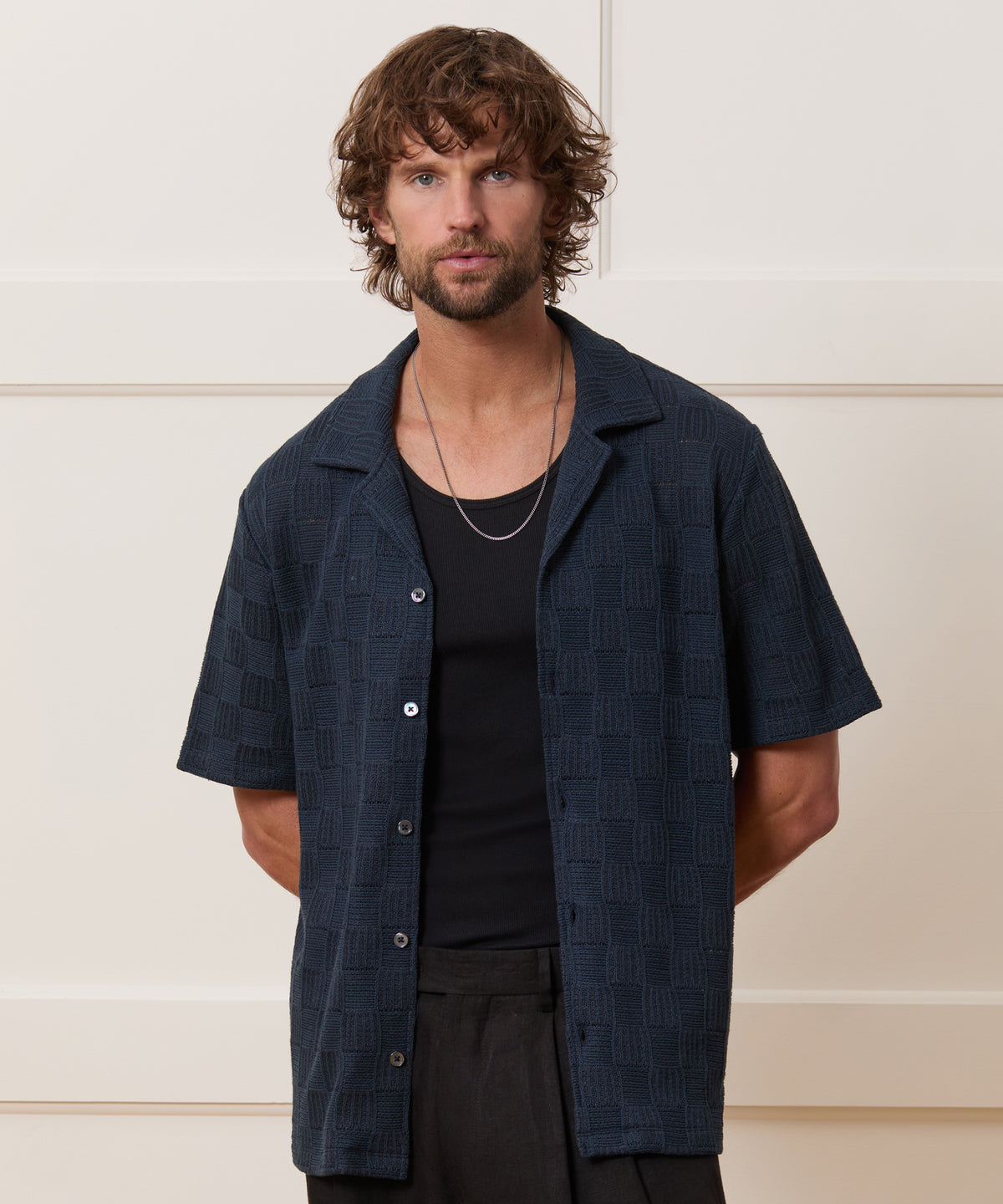 Relaxed Open-Knit Cabana Polo