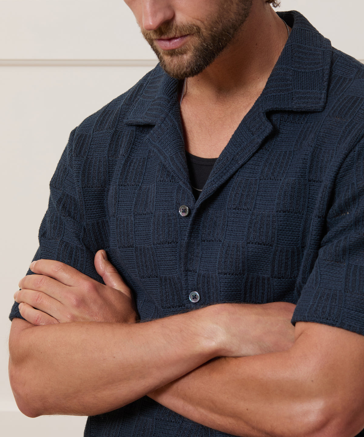 Relaxed Open-Knit Cabana Polo