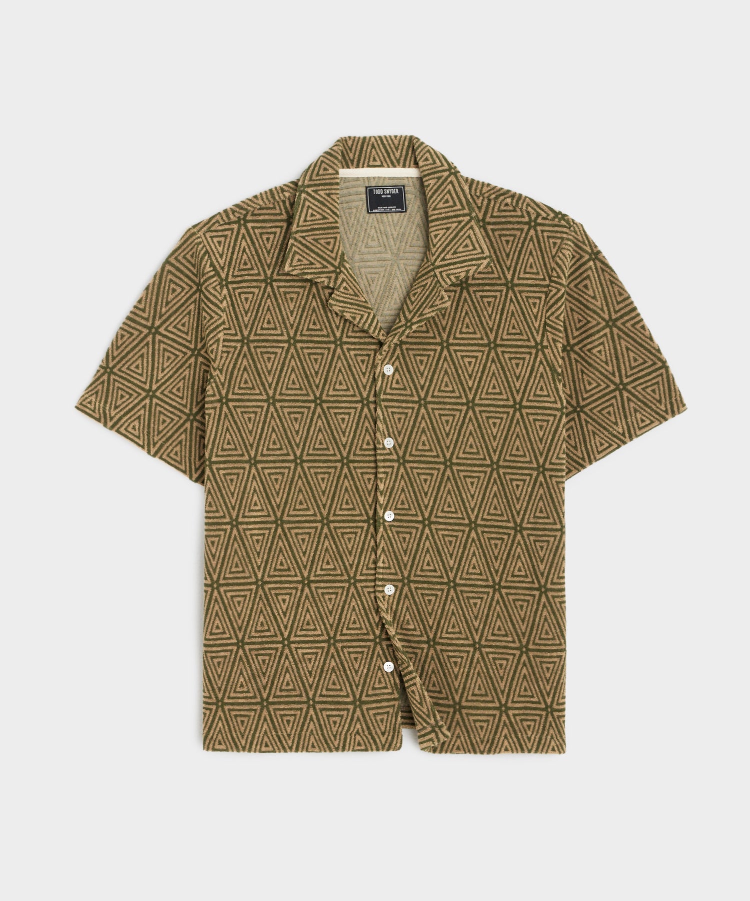 Terry Jacquard Cabana Polo Shirt in Green Leaf