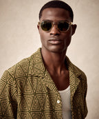 Terry Jacquard Cabana Polo Shirt in Green Leaf