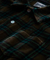 Full-Placket Plaid Velour Polo in Snyder Olive