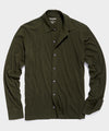 Made in L.A. Full-Placket Jersey Polo in Snyder Olive