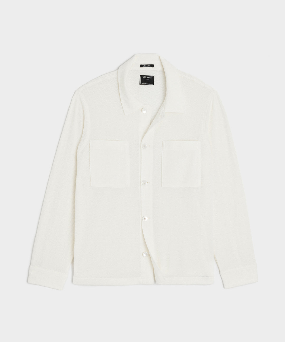 Herringbone Knit Overshirt in Bisque