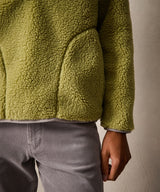 Sherpa Snap Pullover in Limeade