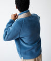 Italian Recycled Fleece Full-Zip Jacket in Blue Chip