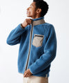 Italian Recycled Fleece Full-Zip Jacket in Blue Chip