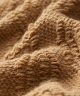 Wool Cable Knit Crewneck Sweater in Camel