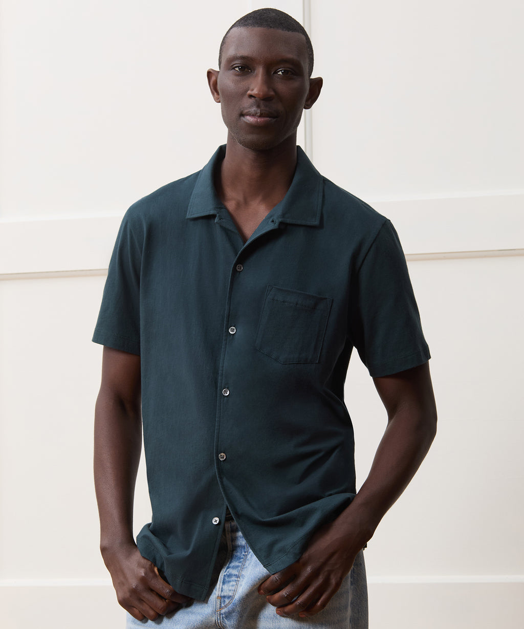 Made in L.A. Jersey Full-Placket Polo