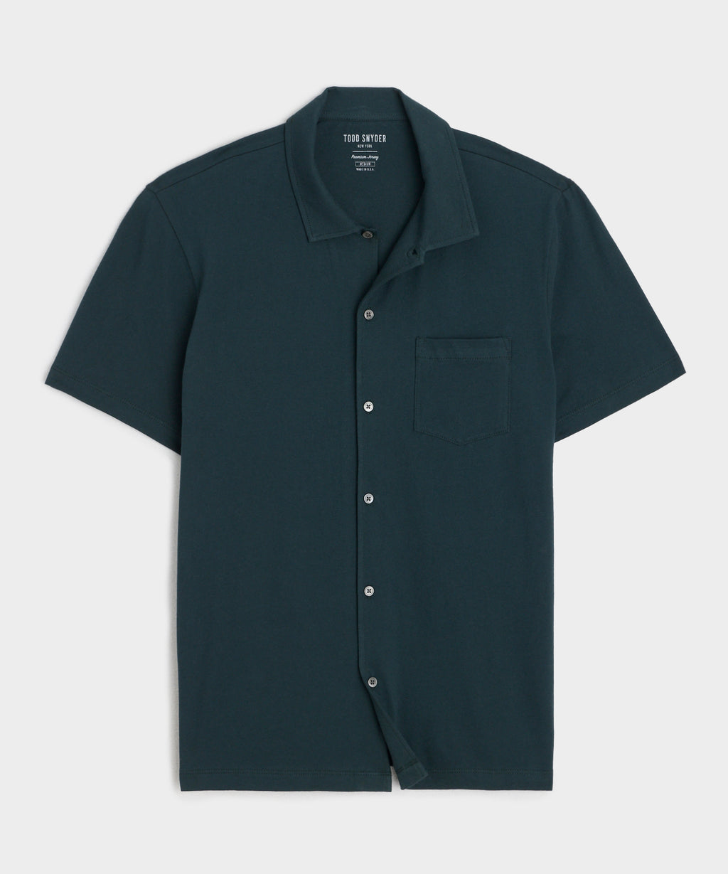 Made in L.A. Jersey Full-Placket Polo