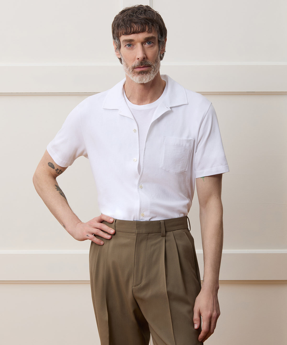 Made in L.A. Jersey Full-Placket Polo