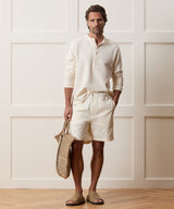 Boucle Band Collar Popover Shirt