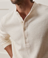 Boucle Band Collar Popover Shirt