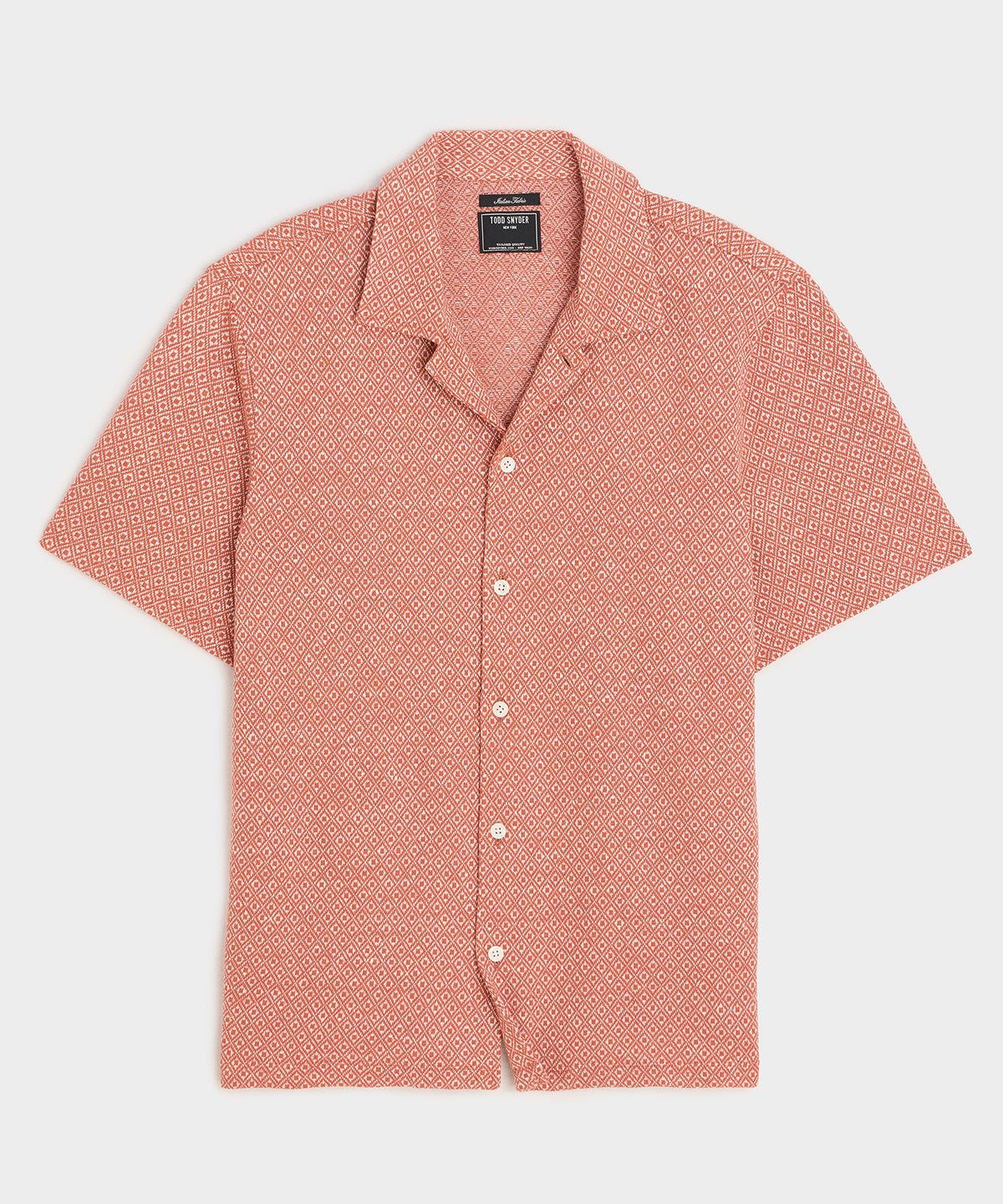 Jacquard Linen-Cotton Polo