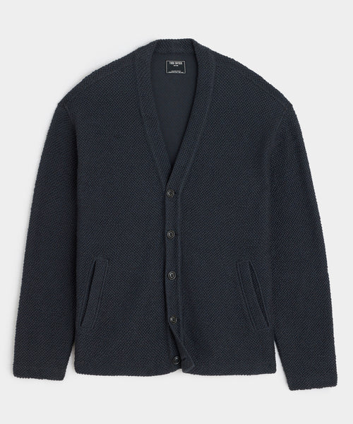 Cotton Boucle Cardigan in Captain Navy – Todd Snyder