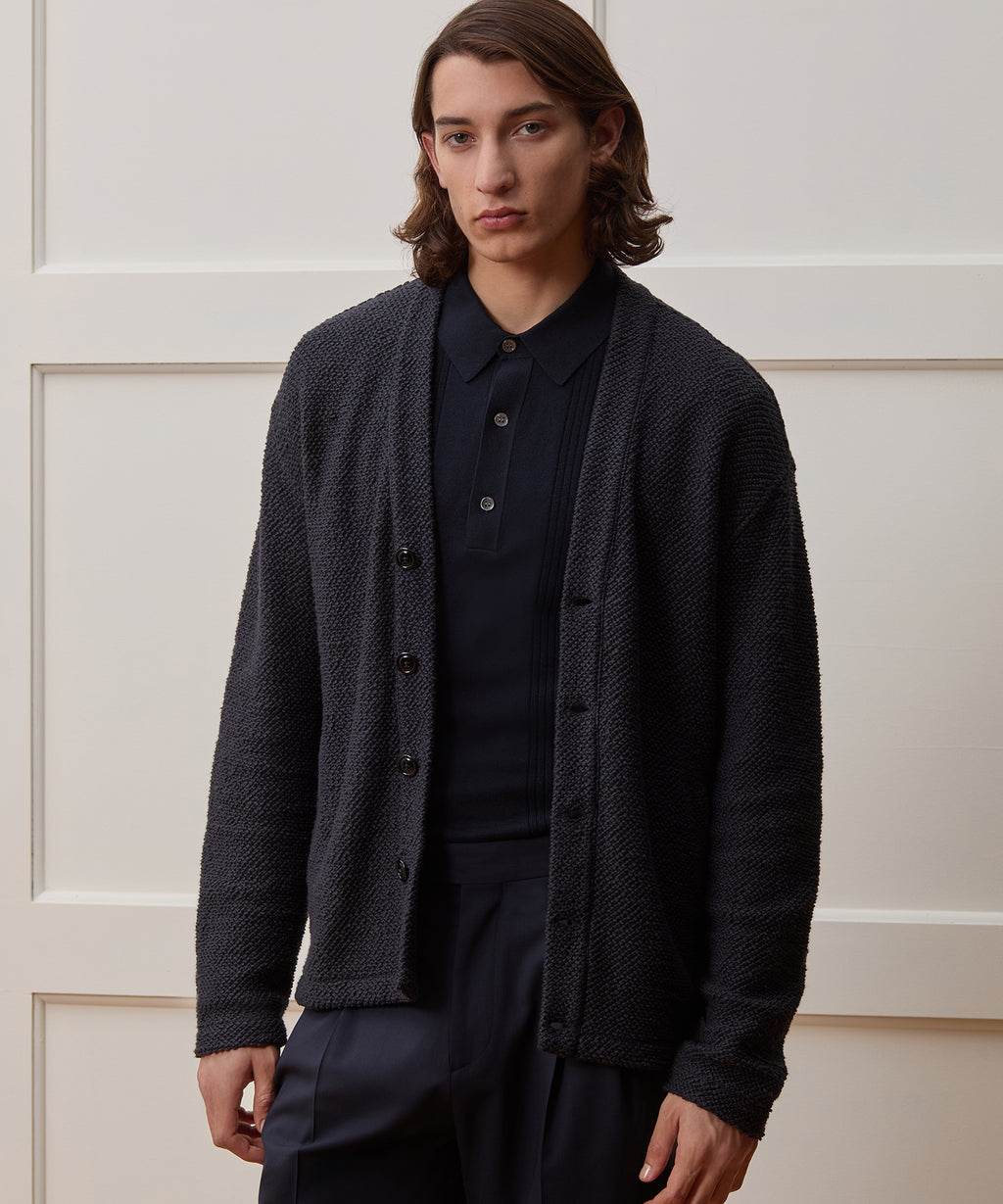Cotton Boucle Cardigan