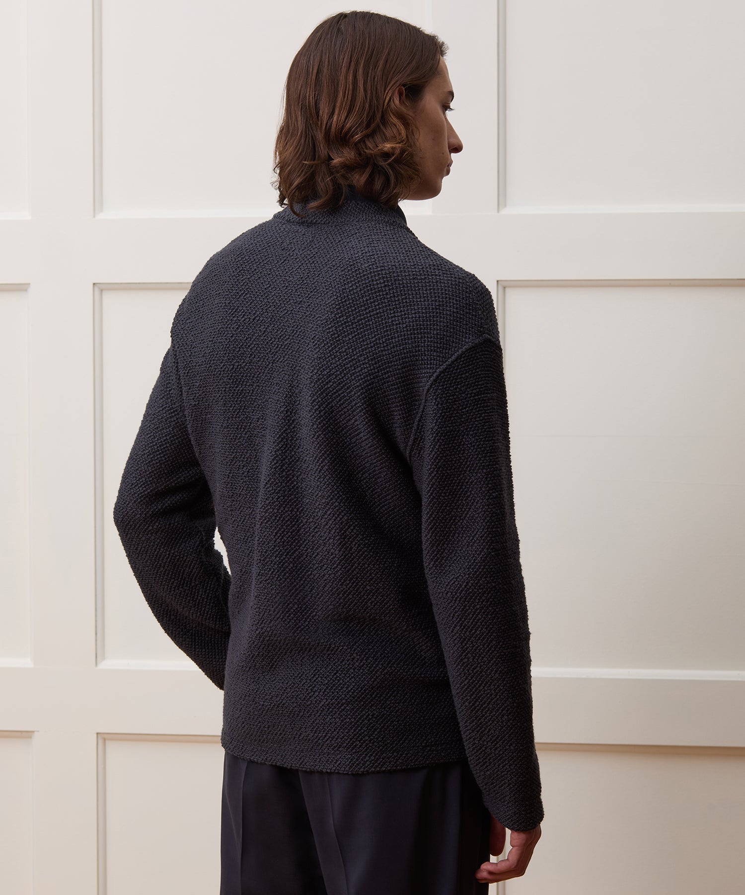 Cotton Boucle Cardigan in Captain Navy – Todd Snyder