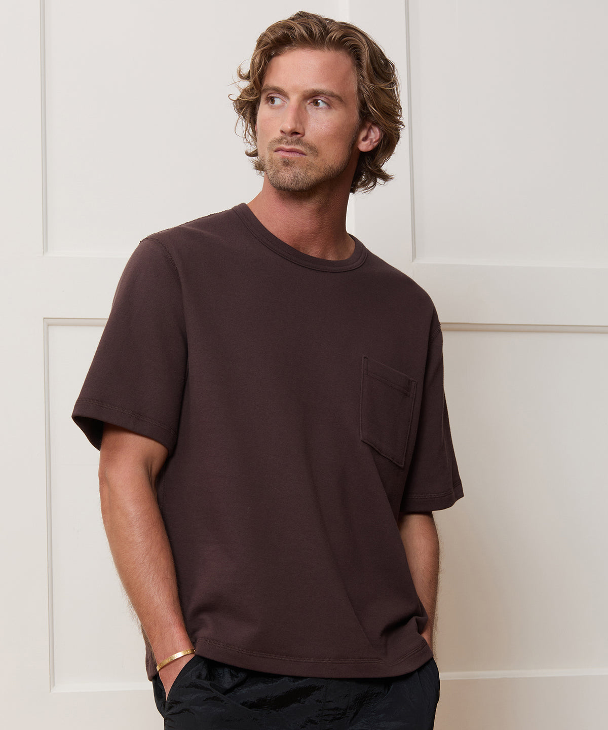 Lightweight Terry Cloth Short-Sleeve Sweatshirt