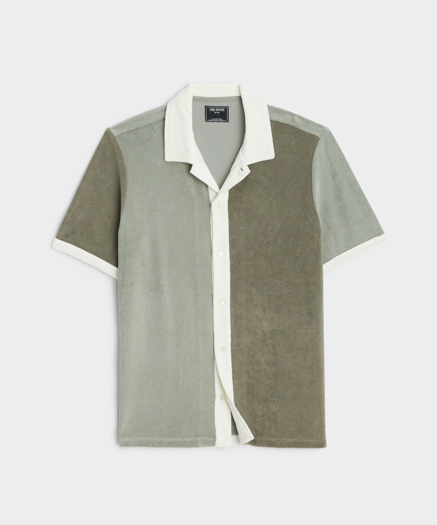 Colorblock Terry Beach Polo in Soft Sage