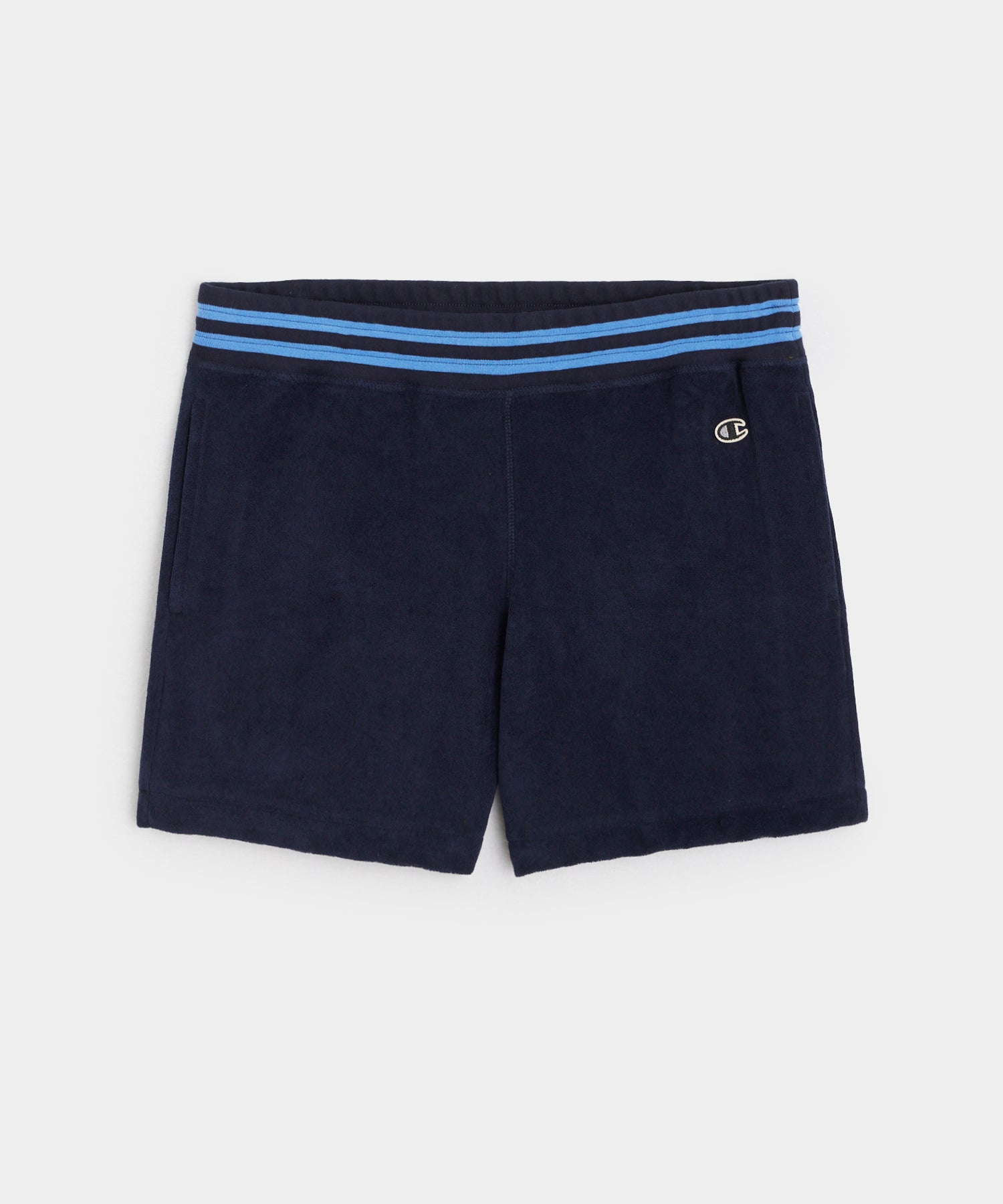 Tipped Terry Short in Classic Navy