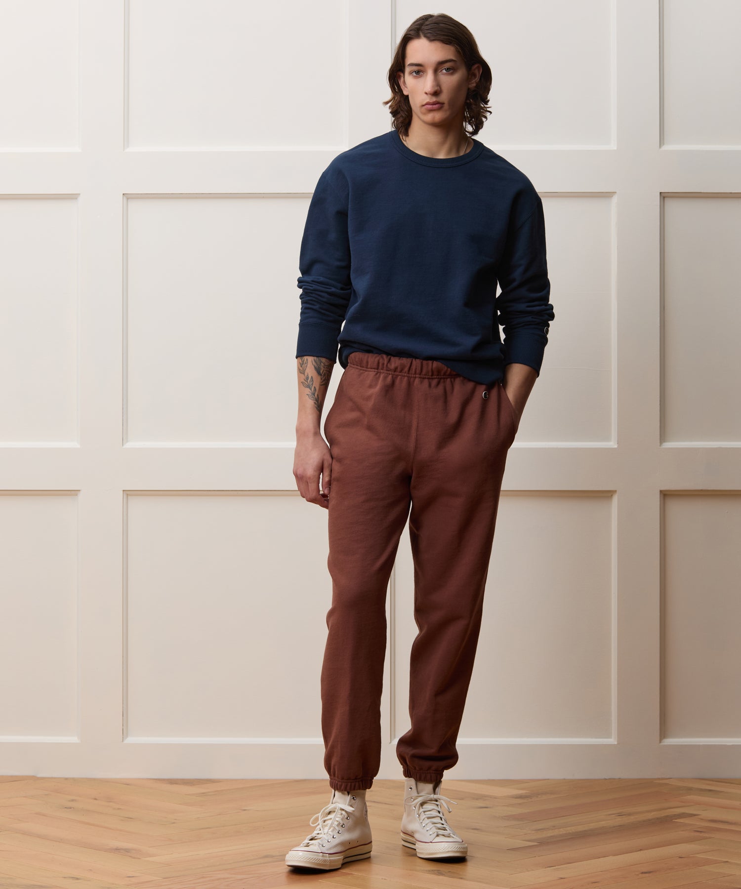 Champion Relaxed French Terry Crewneck in Classic Navy – Todd Snyder